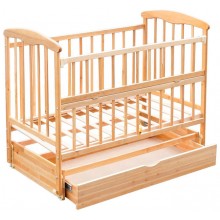 Детская кроватка Наталка откидная боковина с маятником и ящиком