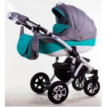 Детская универсальная коляска 2 в 1 Adamex Erika 50% кожа