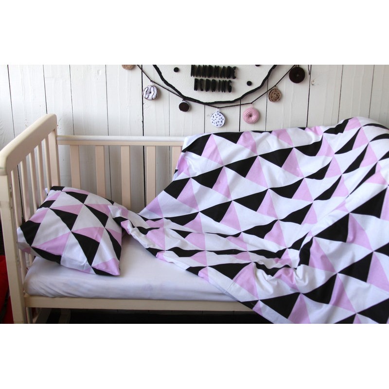 Детский комплект сменного постельного белья Рожева геометрия